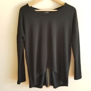 LULUS Zip To My Lou Sweater Zipper Back High Low
